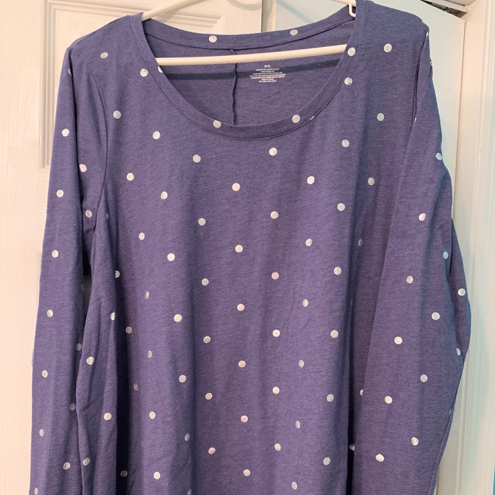 Lane Bryant Long-Sleeved Sparkle Dot Top sz 18/20